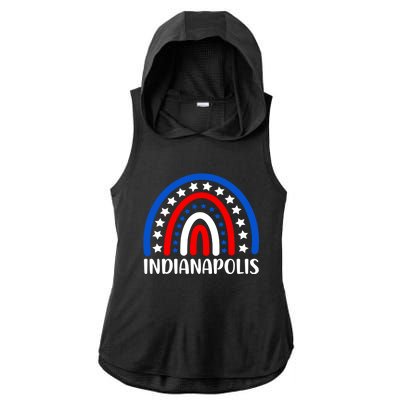 Indianapolis Indiana Gift I Love Indianapolis Funny Gift Ladies PosiCharge Tri-Blend Wicking Draft Hoodie Tank