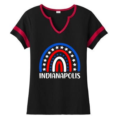 Indianapolis Indiana Gift I Love Indianapolis Funny Gift Ladies Halftime Notch Neck Tee