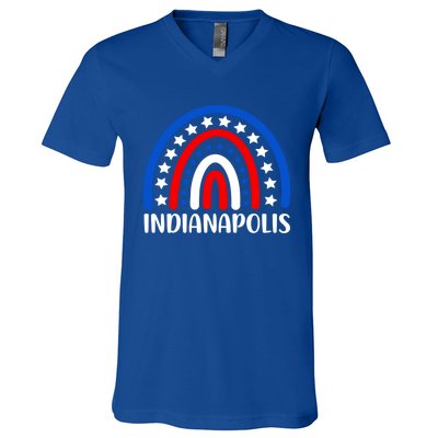 Indianapolis Indiana Gift I Love Indianapolis Funny Gift V-Neck T-Shirt