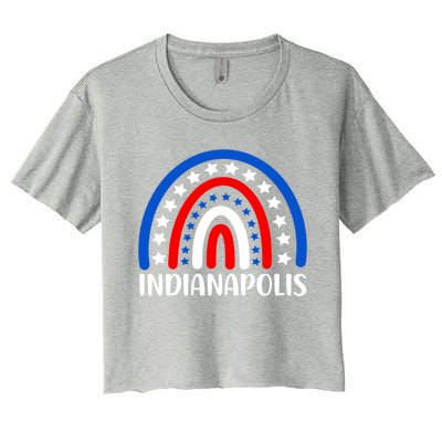 Indianapolis Indiana Gift I Love Indianapolis Funny Gift Women's Crop Top Tee