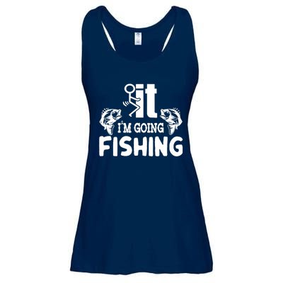 It IM Going Fishing Funny Fisherman People Ladies Essential Flowy Tank