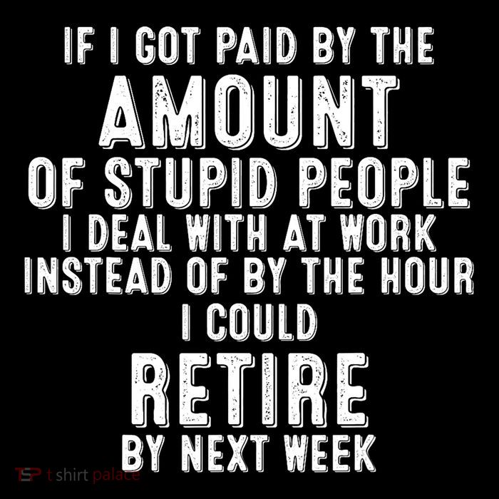 If I Got Paid By The Amount Of Stupid People I Deal At Work T-Shirt