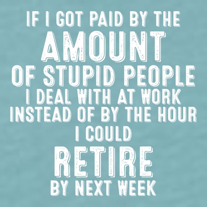 If I Got Paid By The Amount Of Stupid People I Deal At Work Sueded Cloud Jersey T-Shirt
