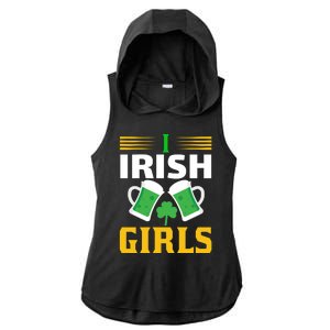 I Irish Girls Ladies PosiCharge Tri-Blend Wicking Draft Hoodie Tank