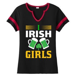 I Irish Girls Ladies Halftime Notch Neck Tee