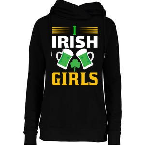 I Irish Girls Womens Funnel Neck Pullover Hood