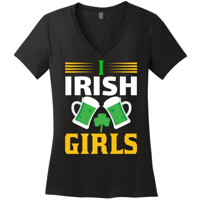 I Irish Girls Women's V-Neck T-Shirt