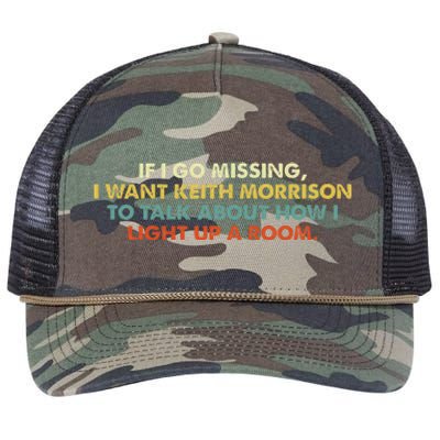 If I Go Missing I Want Keith Morrison Apparel Retro Rope Trucker Hat Cap