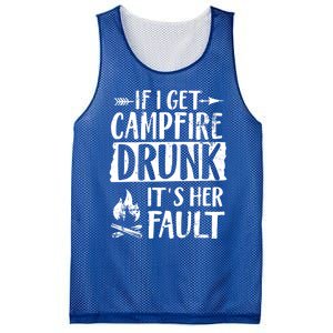 If I Get Campfire Drunk It's Her Fault Funny Camping Gift Mesh Reversible Basketball Jersey Tank