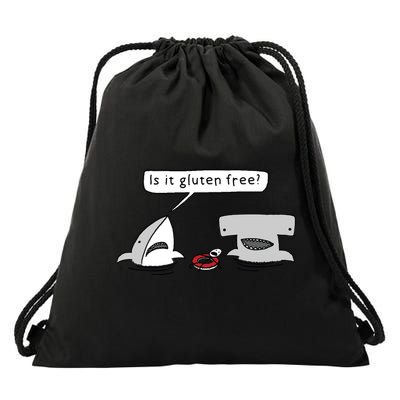 Is It Gluten Free Two Sharks Graphic Drawstring Bag
