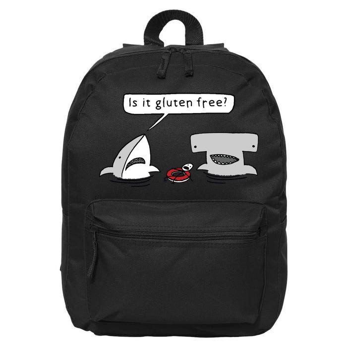 Is It Gluten Free Two Sharks Graphic 16 in Basic Backpack