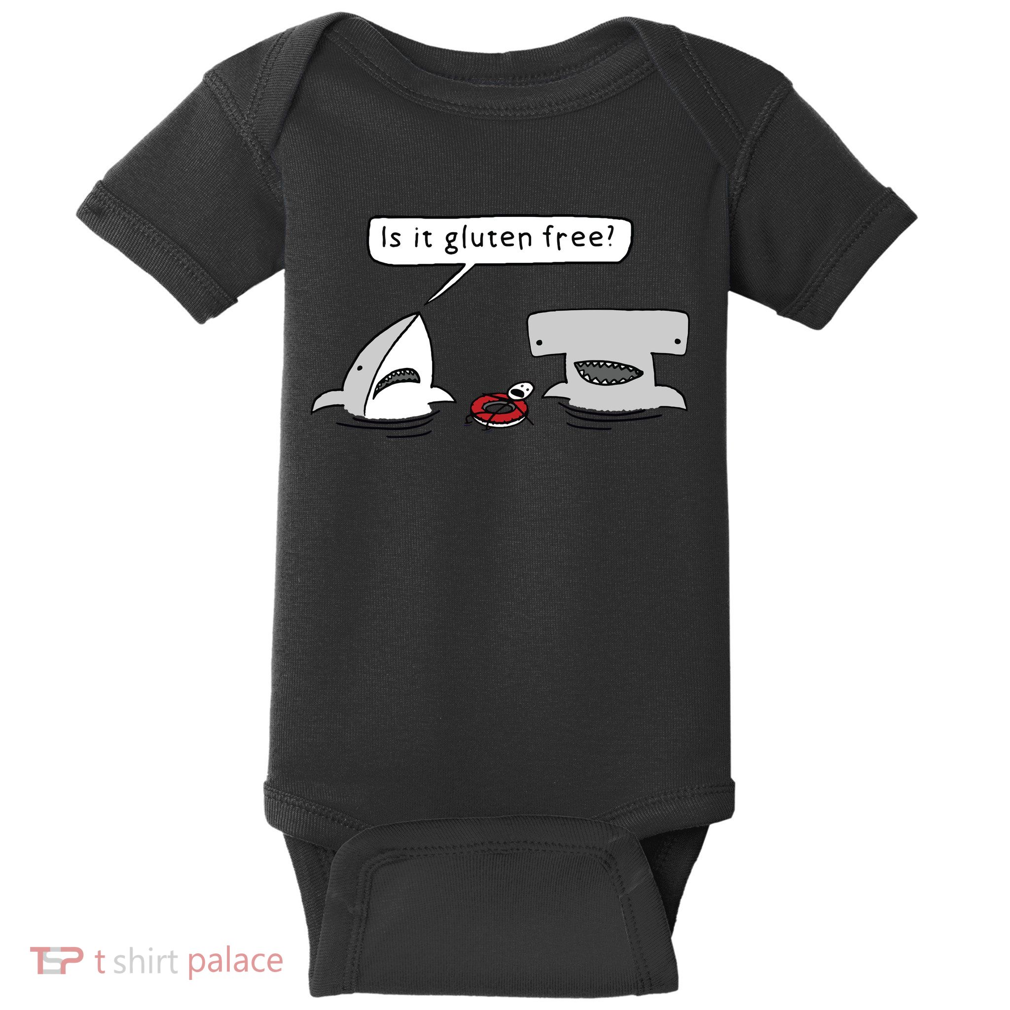 Is It Gluten Free Two Sharks Graphic Baby Bodysuit