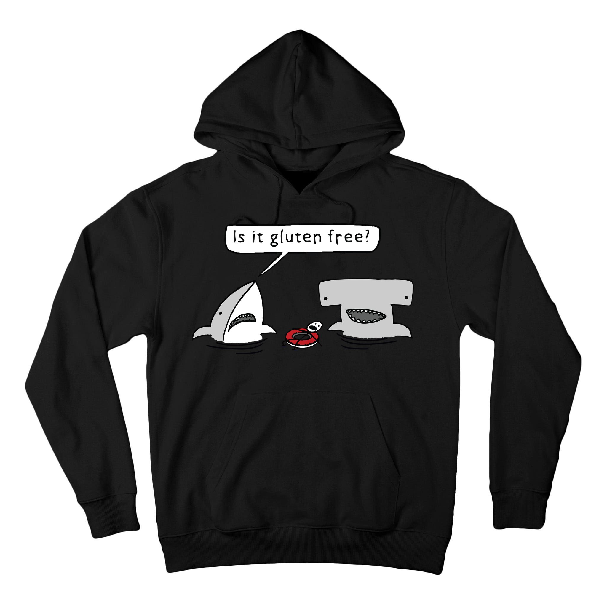 Is It Gluten Free Two Sharks Graphic Tall Hoodie
