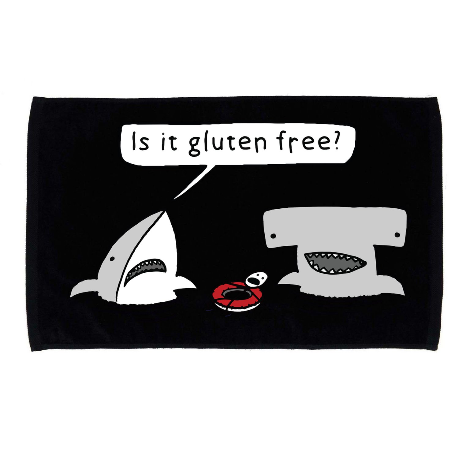 Is It Gluten Free Two Sharks Graphic Microfiber Hand Towel