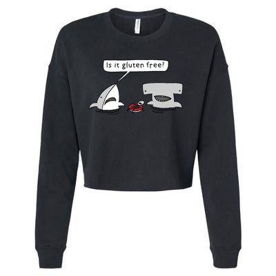 Is It Gluten Free Two Sharks Graphic Cropped Pullover Crew
