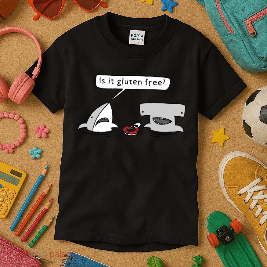 Is It Gluten Free Two Sharks Graphic Kids T-Shirt