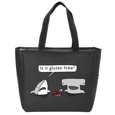 Is It Gluten Free Two Sharks Graphic Zip Tote Bag