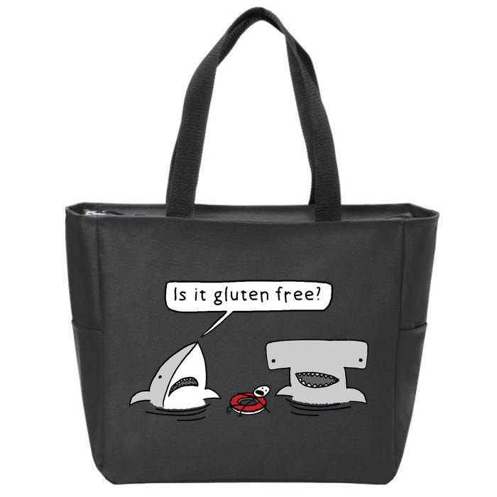 Is It Gluten Free Two Sharks Graphic Zip Tote Bag