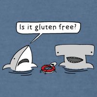 Is It Gluten Free Two Sharks Graphic Garment-Dyed Sweatshirt