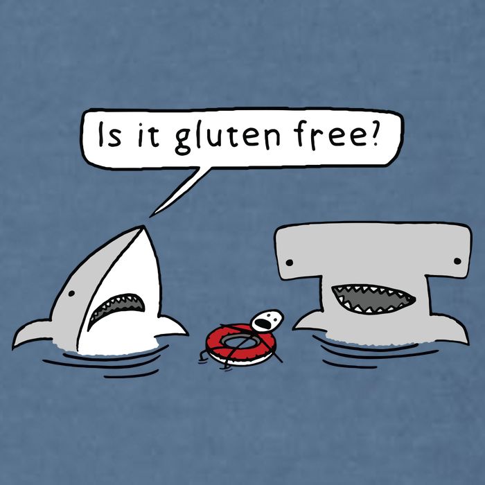 Is It Gluten Free Two Sharks Graphic Garment-Dyed Sweatshirt