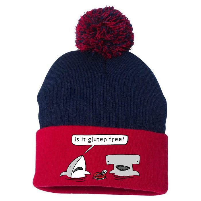Is It Gluten Free Two Sharks Graphic Pom Pom 12in Knit Beanie