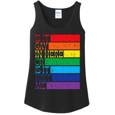 Is It Gay In Here Rainbow Pride Flag Lgbtq Ladies Essential Tank