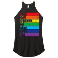 Is It Gay In Here Rainbow Pride Flag Lgbtq Women’s Perfect Tri Rocker Tank