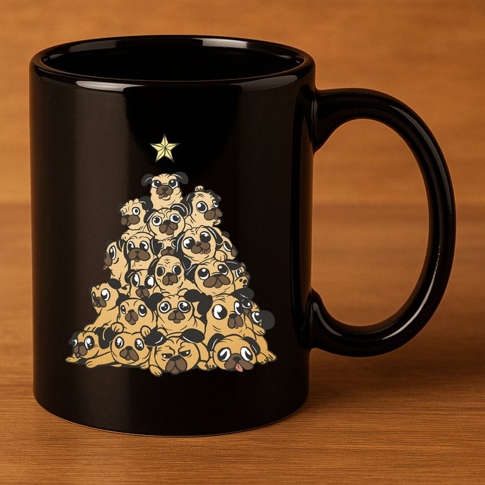 It Is Going To Be A Pug Christmas Tree 11oz C Handle Ceramic Mug