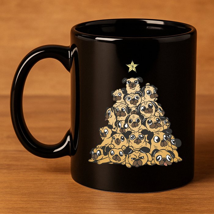 It Is Going To Be A Pug Christmas Tree 11oz C Handle Ceramic Mug