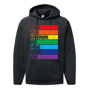 Is It Gay In Here Rainbow Pride Flag Lgbtq Performance Fleece Hoodie