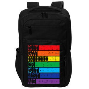 Is It Gay In Here Rainbow Pride Flag Lgbtq Impact Tech Backpack