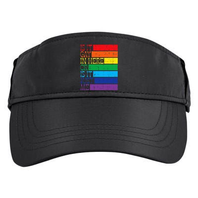 Is It Gay In Here Rainbow Pride Flag Lgbtq Adult Drive Performance Visor