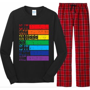 Is It Gay In Here Rainbow Pride Flag Lgbtq Long Sleeve Pajama Set