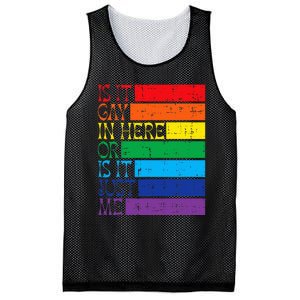 Is It Gay In Here Rainbow Pride Flag Lgbtq Mesh Reversible Basketball Jersey Tank