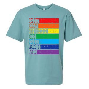 Is It Gay In Here Rainbow Pride Flag Lgbtq Sueded Cloud Jersey T-Shirt