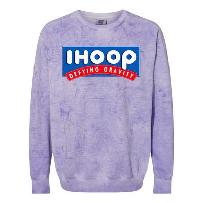 Ihoop I Hoop Defying Gravity Basketball & Basketballer Colorblast Crewneck Sweatshirt