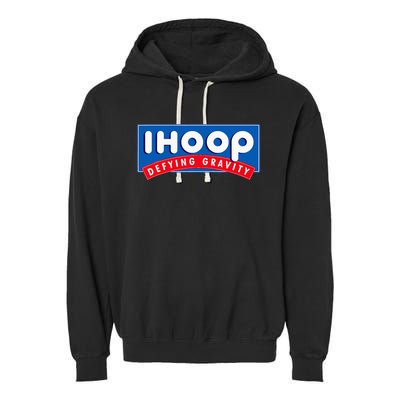 Ihoop I Hoop Defying Gravity Basketball & Basketballer Garment-Dyed Fleece Hoodie