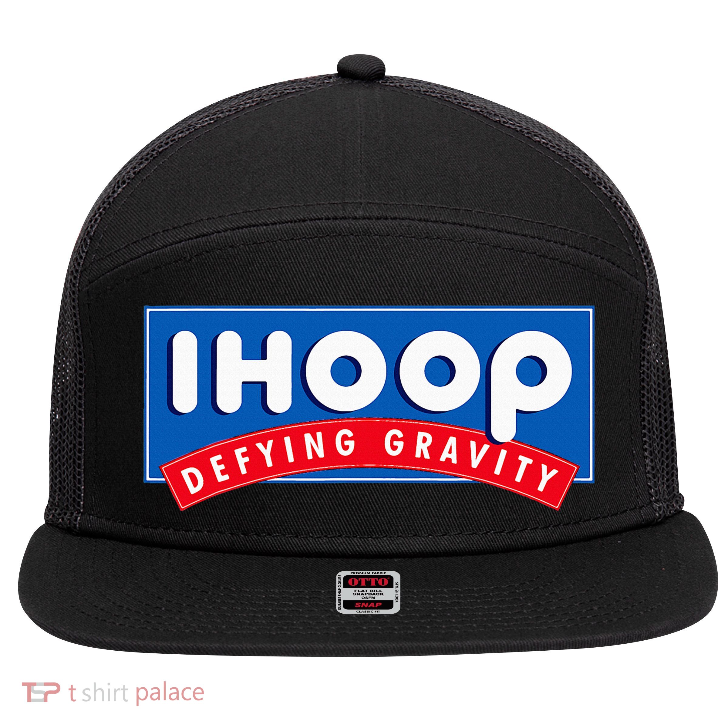 Ihoop I Hoop Defying Gravity Basketball & Basketballer 7 Panel Mesh Trucker Snapback Hat