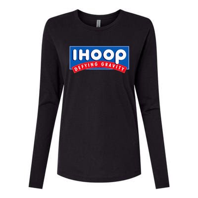 Ihoop I Hoop Defying Gravity Basketball & Basketballer Womens Cotton Relaxed Long Sleeve T-Shirt