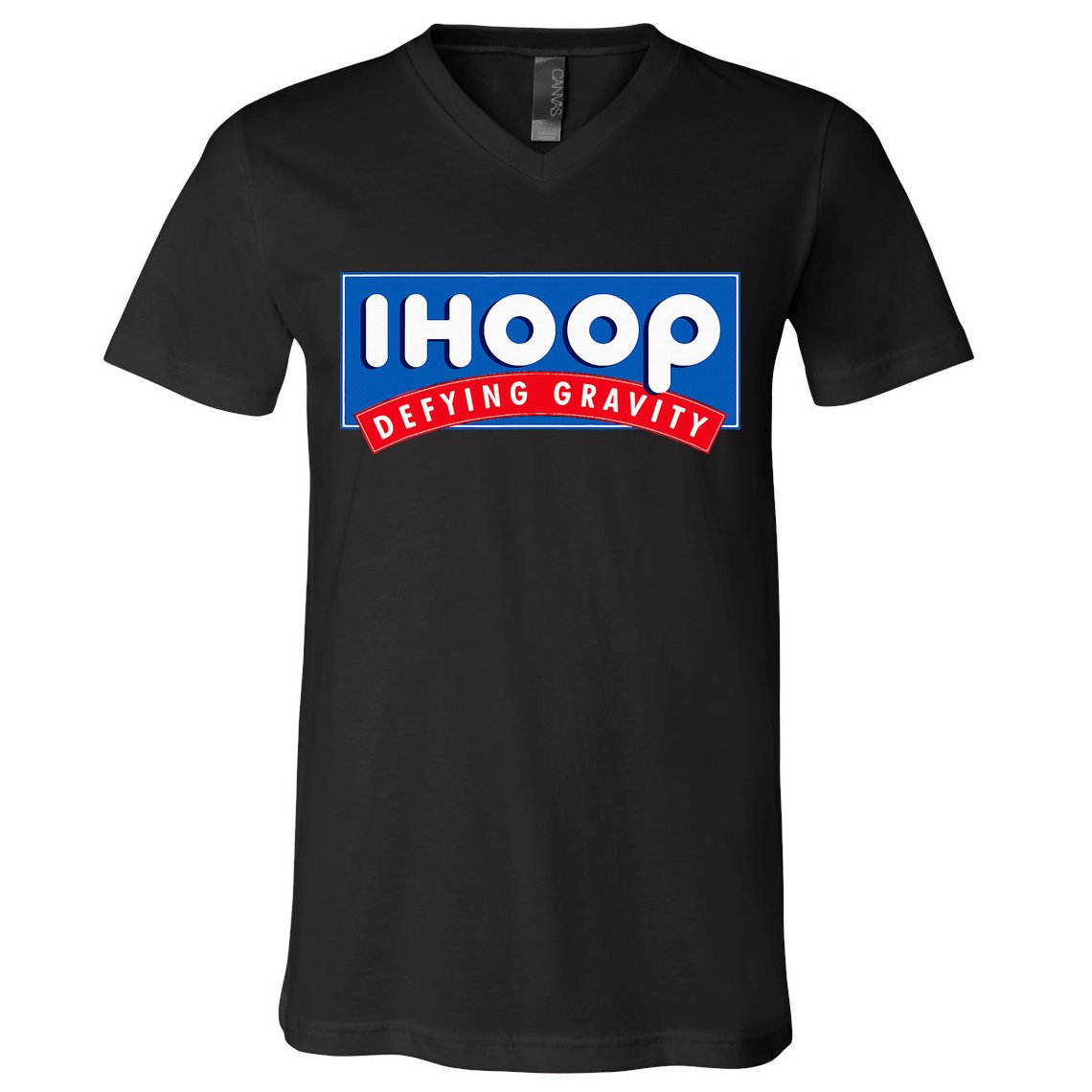Ihoop I Hoop Defying Gravity Basketball & Basketballer V-Neck T-Shirt