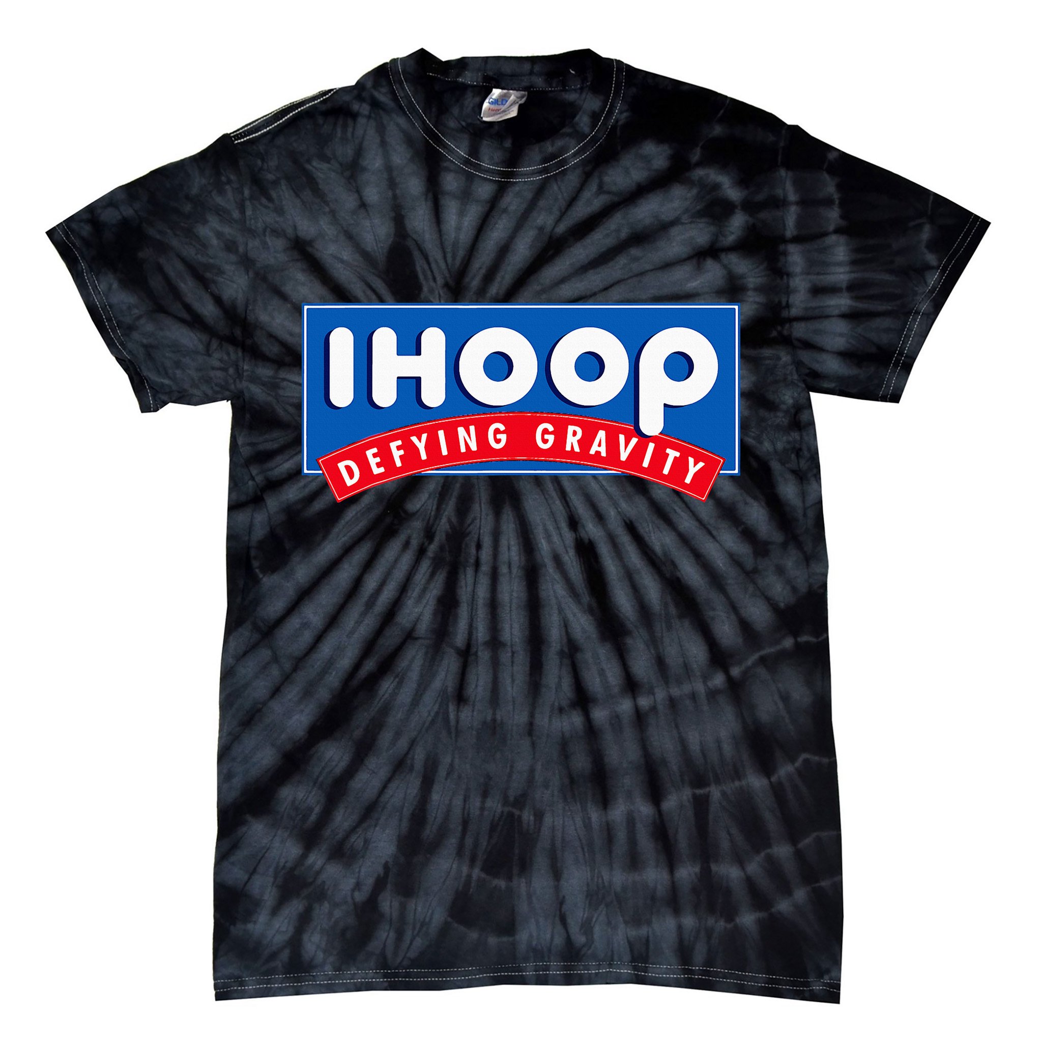 Ihoop I Hoop Defying Gravity Basketball & Basketballer Tie-Dye T-Shirt