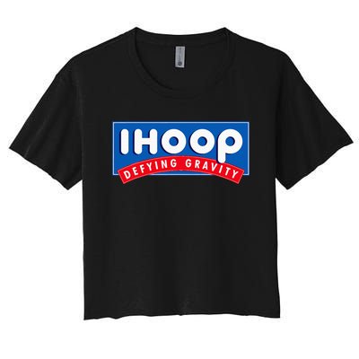 Ihoop I Hoop Defying Gravity Basketball & Basketballer Women's Crop Top Tee