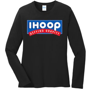 Ihoop I Hoop Defying Gravity Basketball & Basketballer Ladies Long Sleeve Shirt