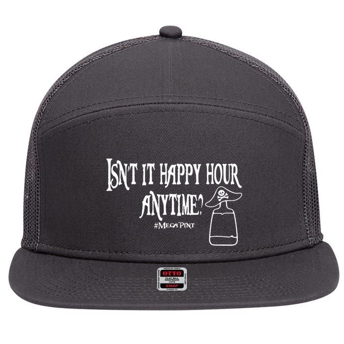 Isn't It Happy Hour Anytime Mega Pint 7 Panel Mesh Trucker Snapback Hat