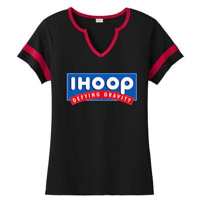 Ihoop I Hoop Defying Gravity Basketball Ladies Halftime Notch Neck Tee