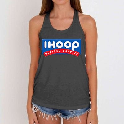 Ihoop I Hoop Defying Gravity Basketball Women's Knotted Racerback Tank