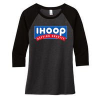 Ihoop I Hoop Defying Gravity Basketball Women's Tri-Blend 3/4-Sleeve Raglan Shirt