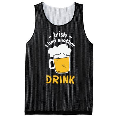 Irish I Had Another Drink Funny Beer Drinking St Patricks Day Mesh Reversible Basketball Jersey Tank