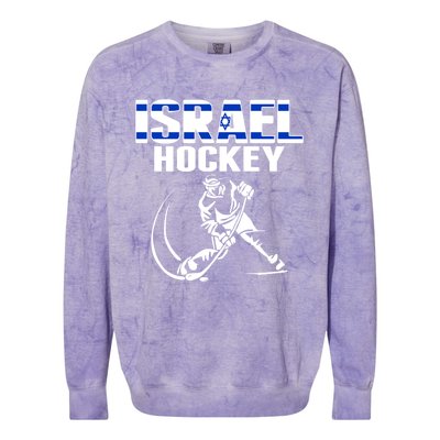 Israel Ice Hockey Fans Jersey Support Israeli Hockey Team Gift Colorblast Crewneck Sweatshirt