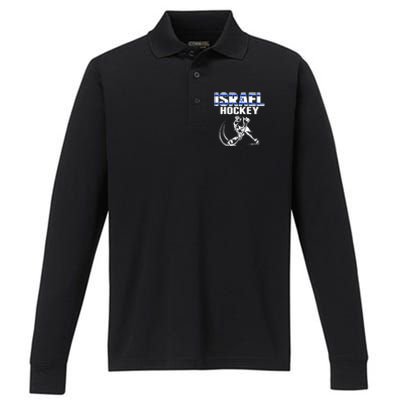 Israel Ice Hockey Fans Jersey Support Israeli Hockey Team Gift Performance Long Sleeve Polo